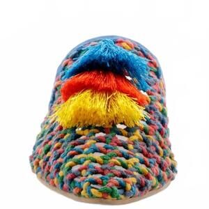 Khol's Rag and Co Mule womens 7 M shoes Multicolor Woven Tassel SlipOn Flats NEW